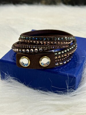 Swarovski Deluxe Slake Crystal Leather Wrap Bracelet, Choose Swarovski Deluxe Slake Crystal Leather Wrap Bracelet, Choose