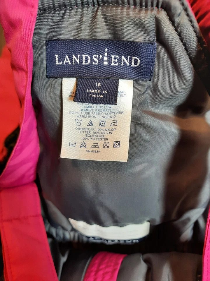Lands End Snowsuit Girls Size 16 Pink Overall Snowsuit Ski Snowboarding - Image 3 of 4