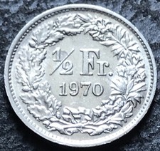 1/2 franków 1970 Szwajcaria 🇨🇭 Switzerland - KM#23a.1