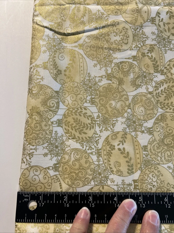 A Festive Season Cotton Christmas Jackie Robinson Benartex Gold Glitter 2 Yards - Image 3 of 3