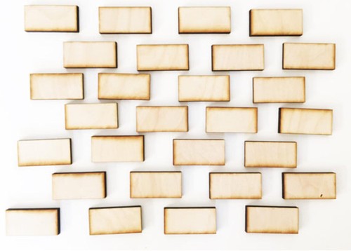 25 Qty 1x2 Inch Laser Cut Wood Dominoes Rectangles For Crafts - Picture 4 of 5