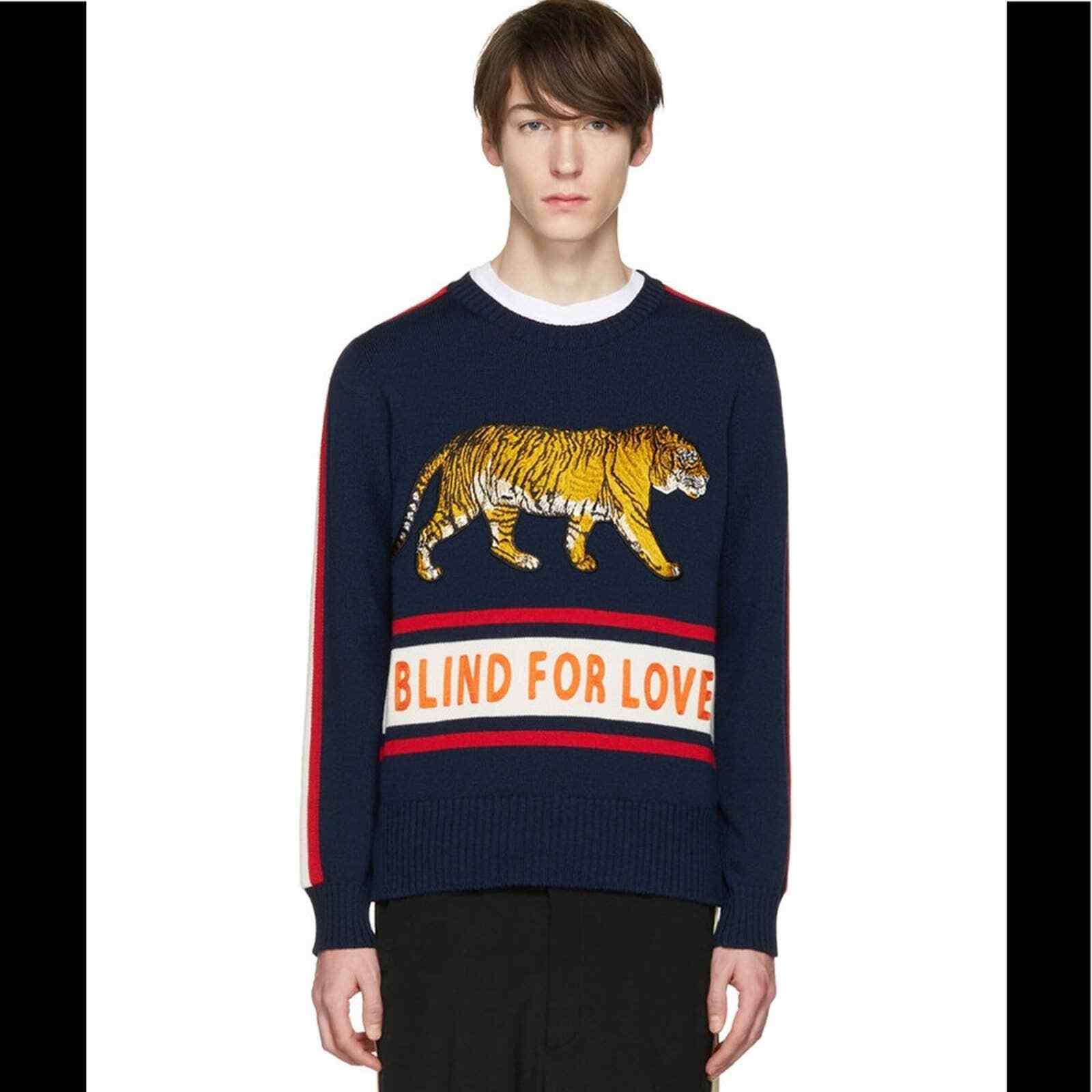 censur Ligegyldighed Zeal GUCCI blind for love tiger sweater | eBay