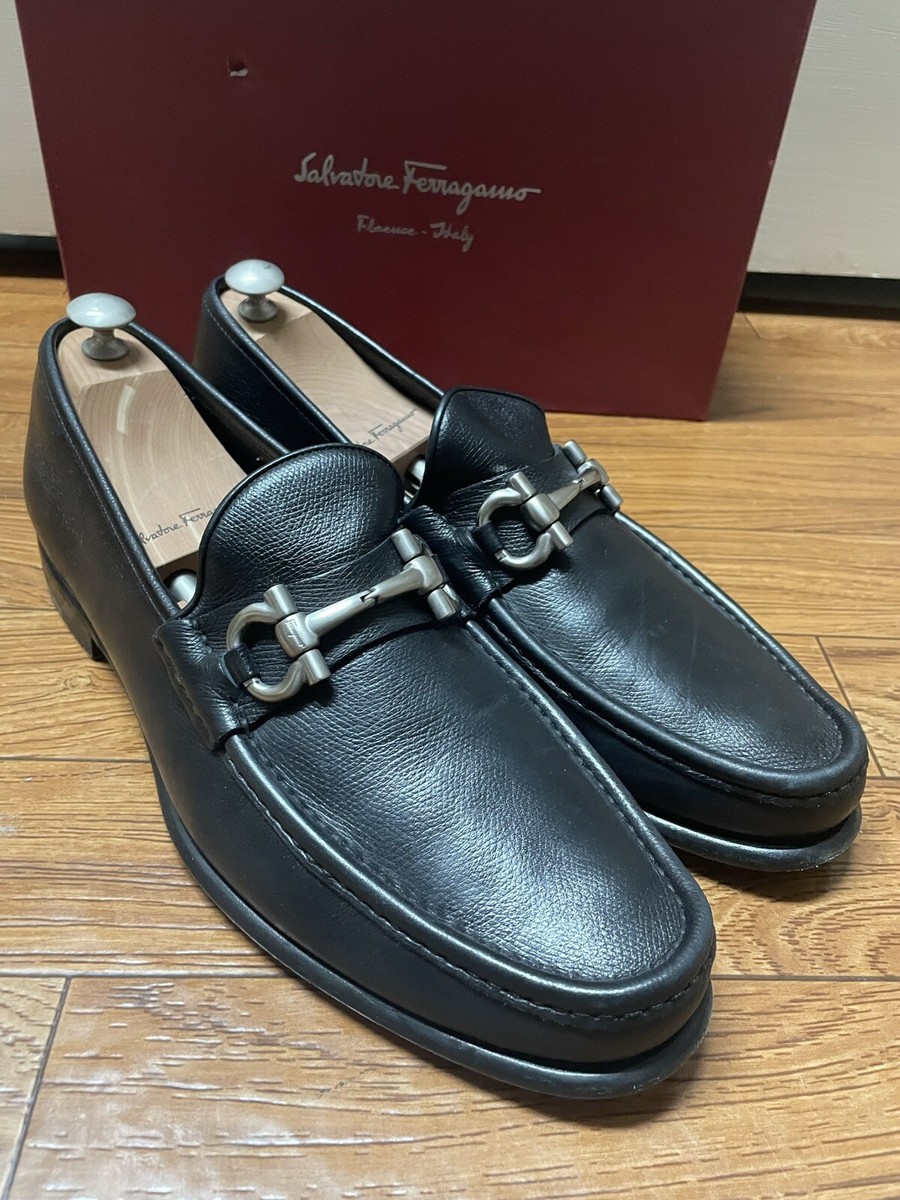 Salvatore Ferragamo Pebble Calf Mens Loafers Mason US 12D