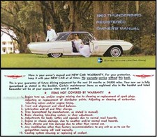 1963 Ford Thunderbird Owners Manual Package With Envelope 63 T Bird Tbird