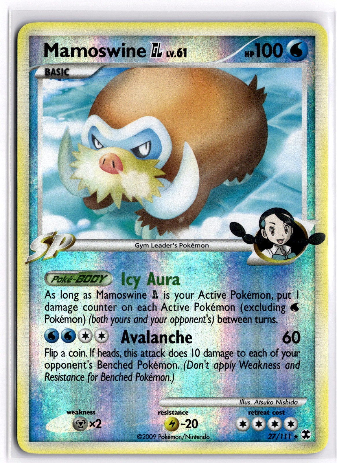 Pokemon TCG Mamoswine GL 27/111 Rising Rivals Reverse Holo Rare NM