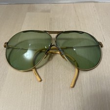 Vintage Antique AO 12K GF Pilot Aviator Gold  Tan Sunglasses  READ