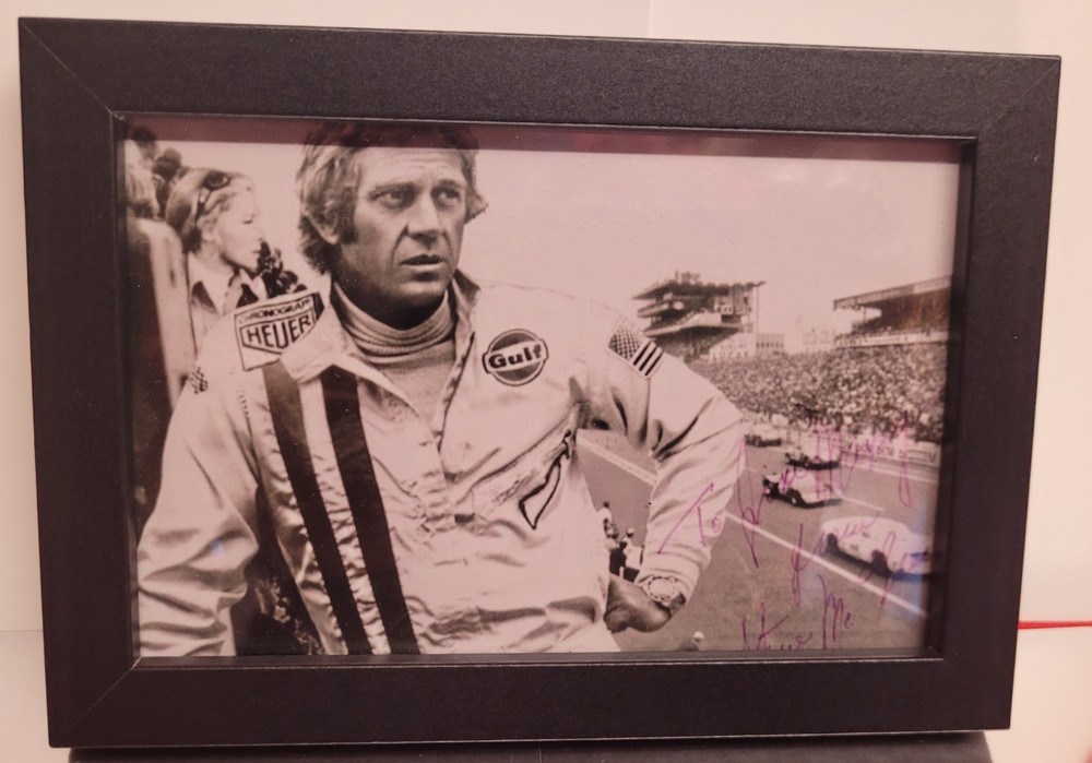 Vintage Steve McQueen Le Mans B&W Framed Photo 6x4 King of Cool