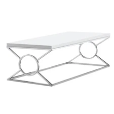 Monarch Specialties I COFFEE TABLE, WHITE