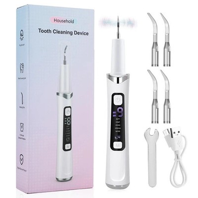 Ultrasonic Electric Tooth Cleaner Tartar Plaque Remover Dental Scaler Tool Kit