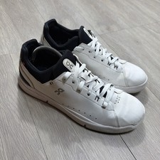 Men  s On Cloud 10.5 - ON The Roger Advantage White Black Shoes Leather Sneakers
