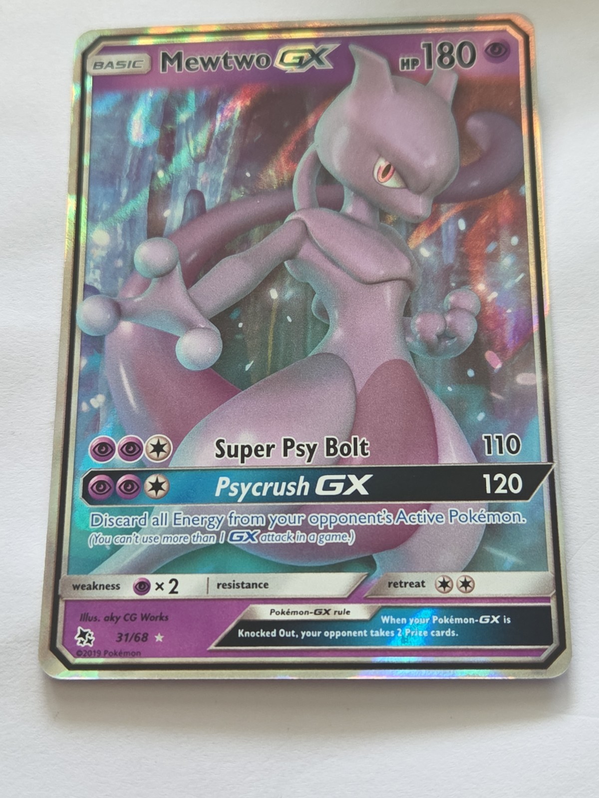 Mewtwo GX 31/68 Hidden Fates Holo Pokémon