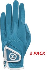 2 PACK Zero Friction Cabretta Elite Leather Ladies Golf Glove Left Hand TURQOISE
