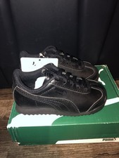 Puma Roma Toddler Size 6 Black Leather Casual Sneaker Lace Up Lightweight School