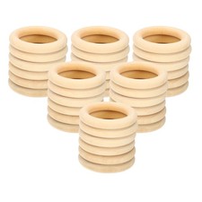 Wooden Rings for Crafting, 36 Pcs Macrame Wood Rings, 1.77" OD 0.31" Thickness