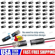 50pcs Double-Wire Plug-in Connector, Cable Clamp with Locking Buckle, AWG 18-22