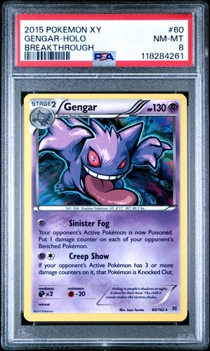 2015 POKEMON XY BREAKTHROUGH GENGAR #60 HOLO PSA 8 NM #118284261