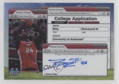 2024-25 Bowman U Chrome College Application Billy Richmond III #CAA-BR Auto 12ky