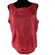 Talbots Coral Sleeveless Lined Tiered Top Size 14