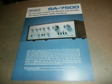 Vintage 1970's Brochure Pioneer SA-7500 Amplifier