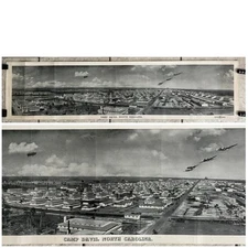 Vintage Original WWII Era Panoramic Photo CAMP DAVIS, NORTH CAROLINA 42”x 10.5”
