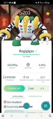 Pokemon Go Legendäre Regigigas (Normal) (Hintergrund)