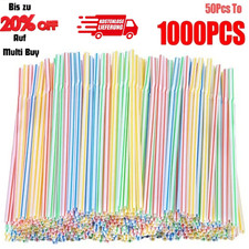 100-2000x Strohhalme Flexible Plastik Bendy b...