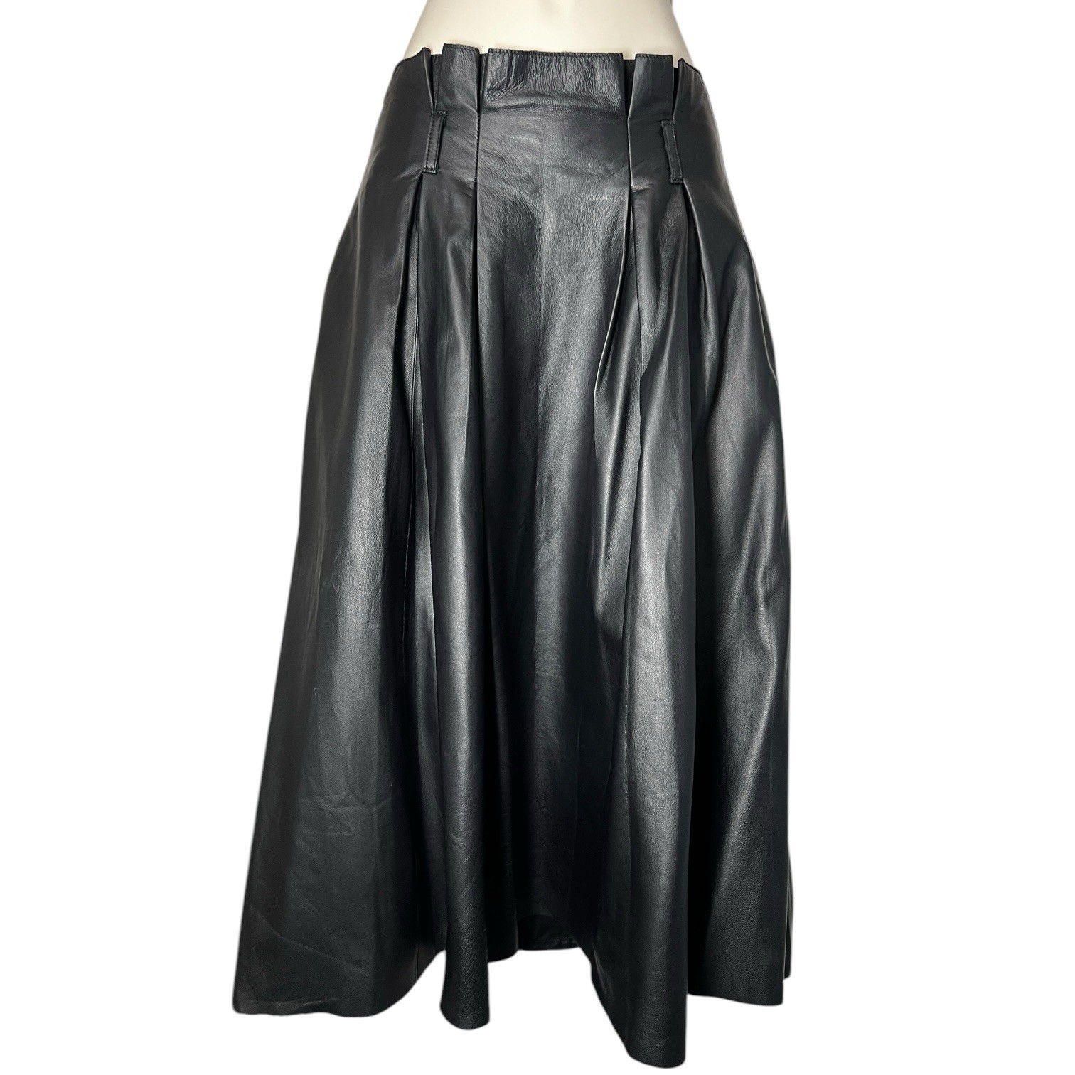 By Malene Birger Black Real Leather Pleated Midi Skirt – EU36 image 2