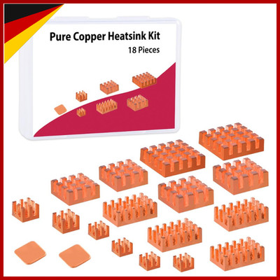 Kühlkörper Set 18PCS Kupfer für Raspberry Pi 4B CPU Kühler mit Klebeband