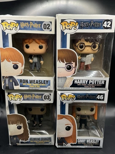 Funko Pop Lot Harry Potter #42 Hermione Granger #03 Ron #02 & Ginny Weasley #46