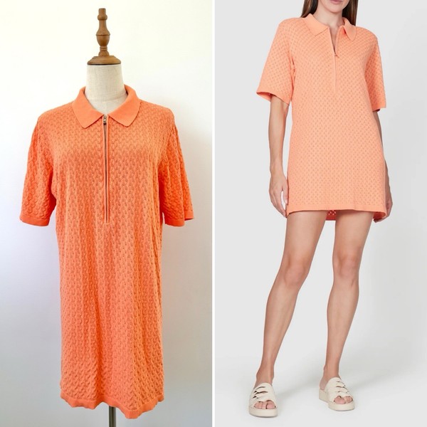 Walnut Melbourne Knitted Mini Dress Size 10 Marseille 100% Cotton Beach Resort