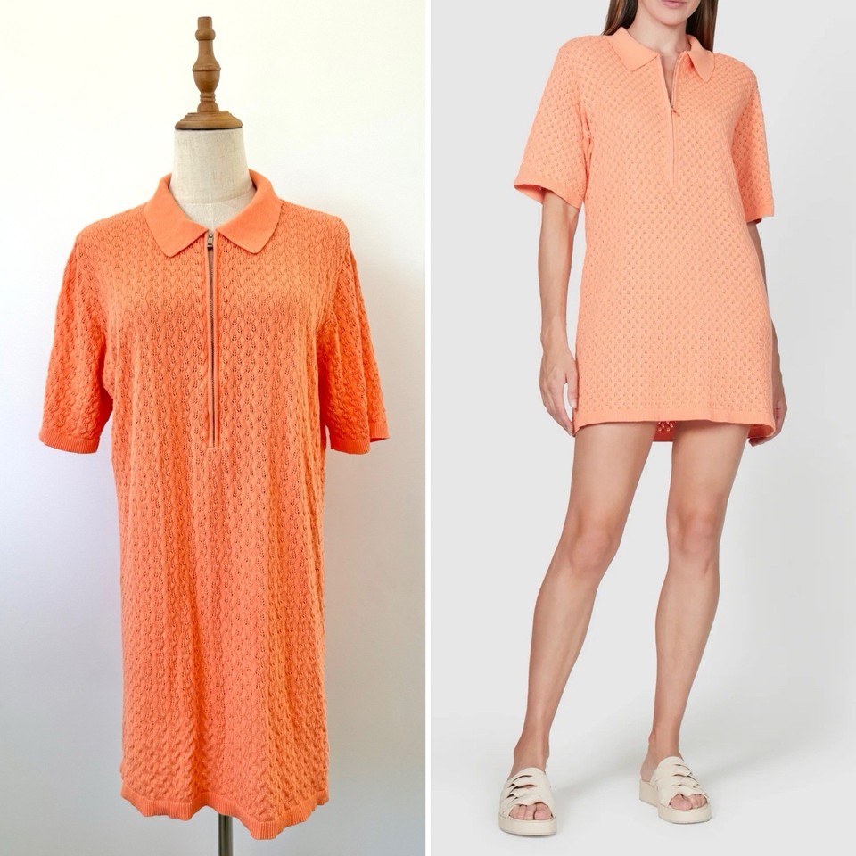 Walnut Melbourne Knitted Mini Dress Size 10 Marseille 100% Cotton Beach Resort