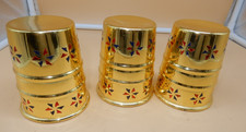 Set of 3 large GOLD FINISH CUPS magician magic tricks 3.5"T from INDIA inlaid