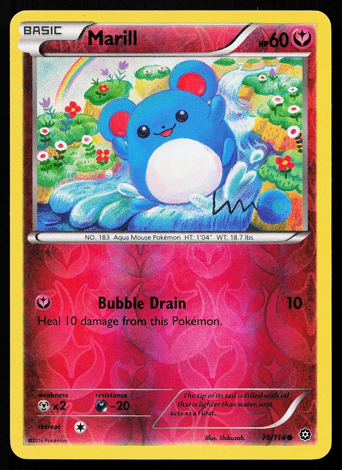 Marill 76/114 Reverse Holo Common Steam Siege Pokemon Card