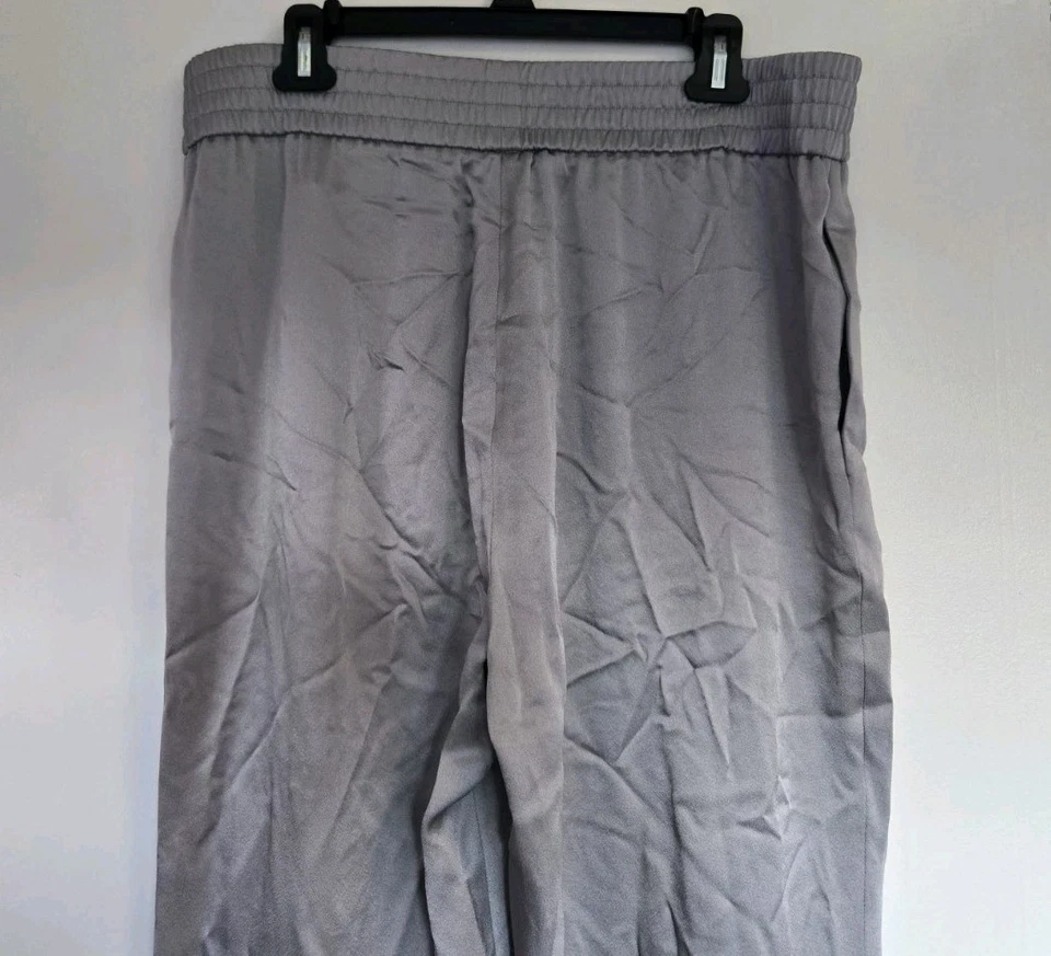 Pantalones Fabiana Filippi Para Mujer L Pantalone Pierna Ancha Plateados Informales Preppy Artísticos Foto 4 de 4