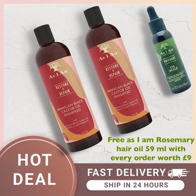 AS I AM RESTORE & REPAIR JAMAICAN BLACK CIZINUS OIL SHAMPOO 355ML -2 PACK