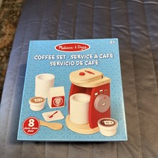 Melissa  Doug Brew and Serve Wooden Coffee Maker Set - Play Kitchen Accessories