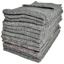 Pack Of 10 Mixed Wool 150cm x 200cm Fabric Removal Blankets For House Moving