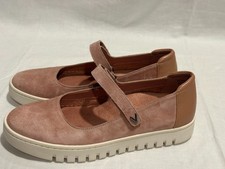 Vionic Women's Uptown Mary Jane Flats Cinder Rose Leather 6 Wide Excellent
