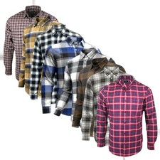 Men's Cotton Shirt LS Flannel Pattern Check Office Wedding Party Work Tops P2
