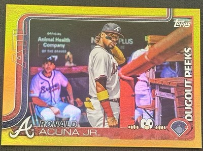 RONALD ACUNA JR. GOLD /50 DUGOUT PEEKS 2025 Topps Series One 1 Celebration #DP-3