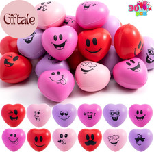 30 PCS Valentine'S Day Heart Stress Balls 1.5"X1.5" for Kids, Squishy Toys Slow