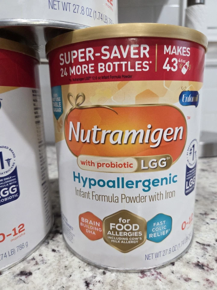 Лот из 3 гипоаллергенных детских смесей Nutramigen порошок пробиотик 27,8 унц - Изображение 4 из 4