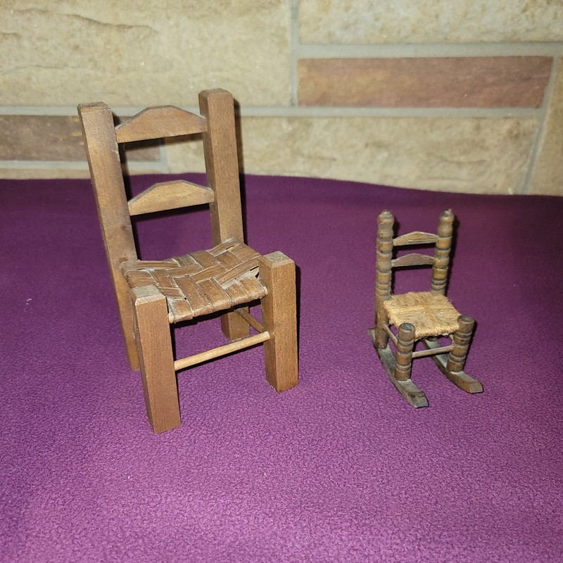 Vintage Wooden Doll Chairs