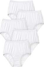 NWOT White Comfort Choice Full Coverage Nylon Brief 5-Pack Size 9
