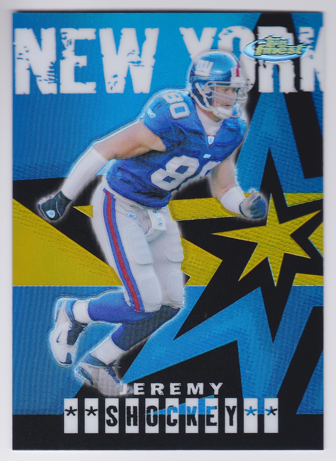 2004 Topps Finest Jeremy Shockey #35 Gold Refractor 28/50 Giants