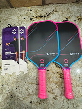 RPM Pickleball Q2 16mm Elongated Pickleball Paddle Cotton Candy BUNDLE