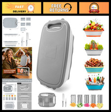 9-in-1 Collapsible Camping Cutting Board Colander - Chopping Washing Basket