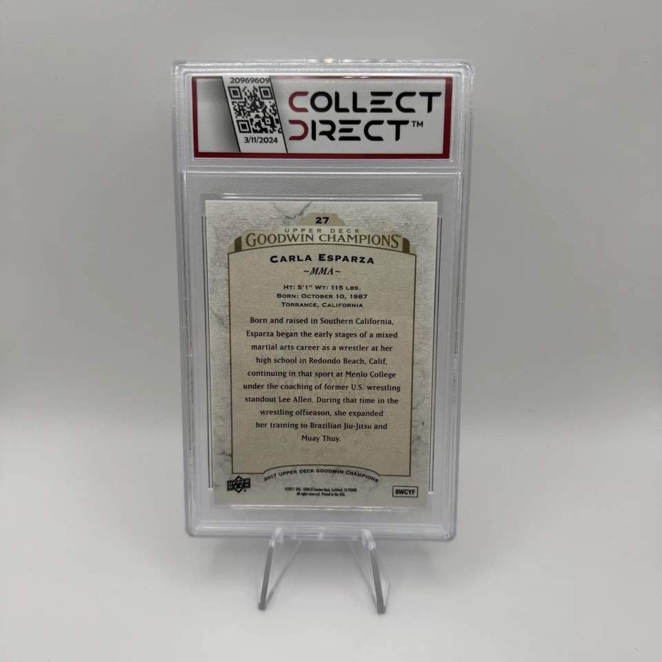 2017 Upper Deck #27 Carla Esparza Goodwin Champions (CD Graded Mint or Better) - Image 3 of 3