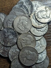 Franklin Half Dollars Lot of (5)90% Silver Choose How Many Lots of 5