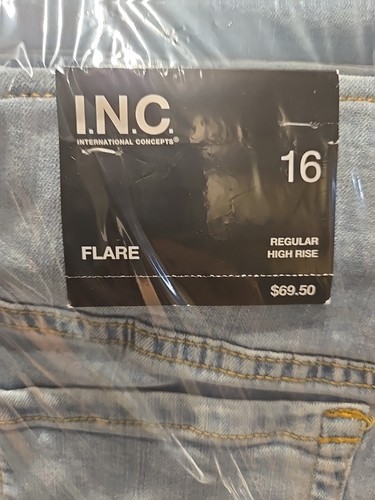 I.n.c. International Concepts Women's High Rise Pull-on Flare Regular Jeans, 16. - Picture 7 of 8